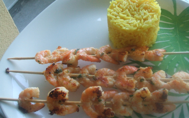 Brochettes de crevettes gourmandes