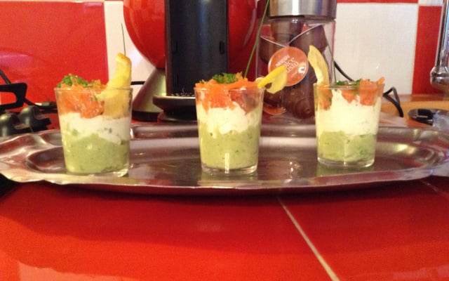 Verrine avocat boursin saumon