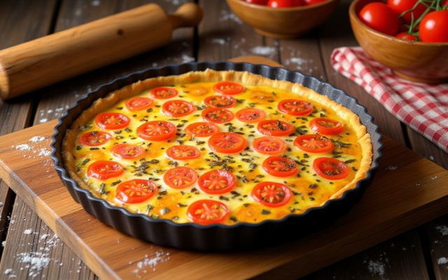 Tarte tomate cerise et mozzarella
