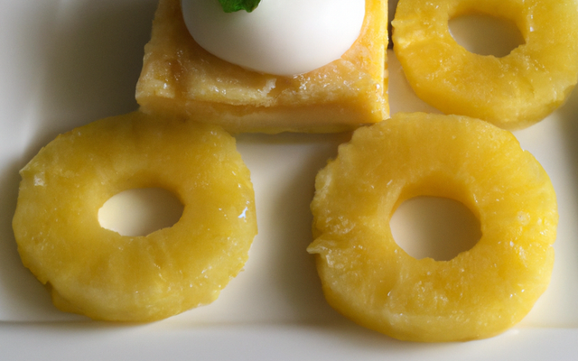 Ananas rôti et mousse de coco