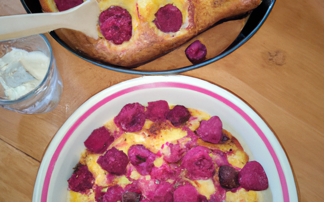 Clafoutis de framboises & pain d'épices