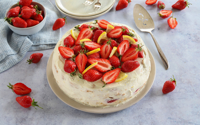 Gâteau aux fraises et citron