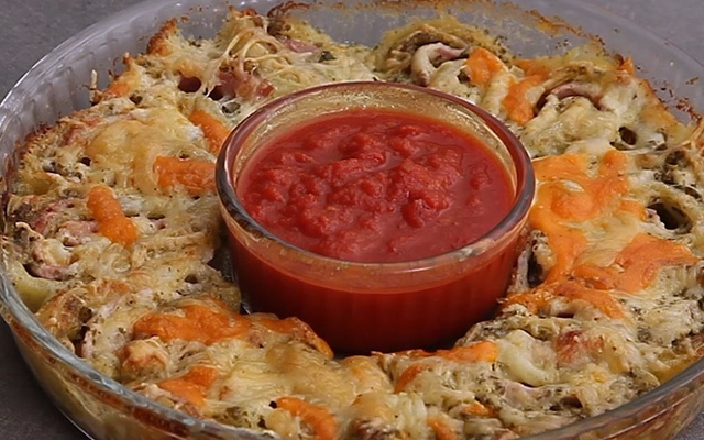 Pizza rolls fleur au pesto