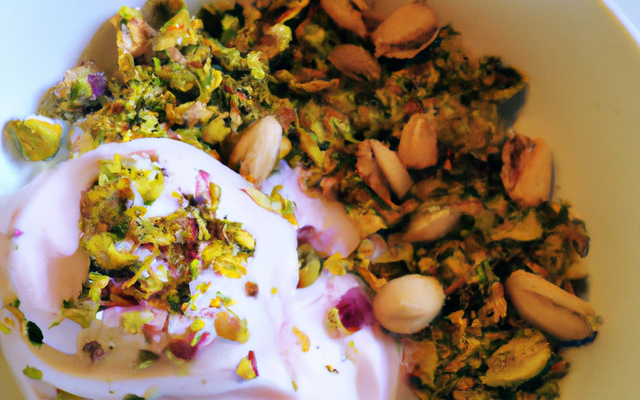 Glace au yoghourt avec extrait de pistaches