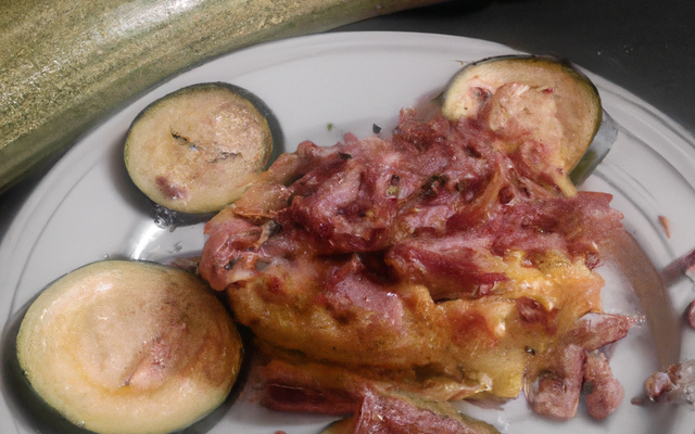 Gratin de courgettes et dés de jambon inratable