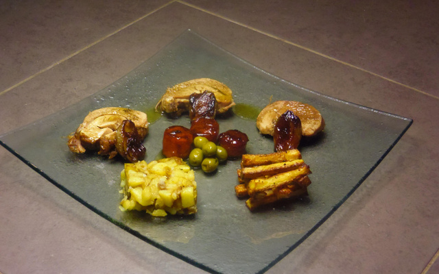 Rôti de dinde et ses légumes caramélisés