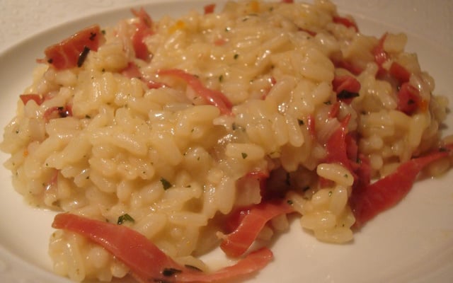 Risotto à la viande des grisons et au comté