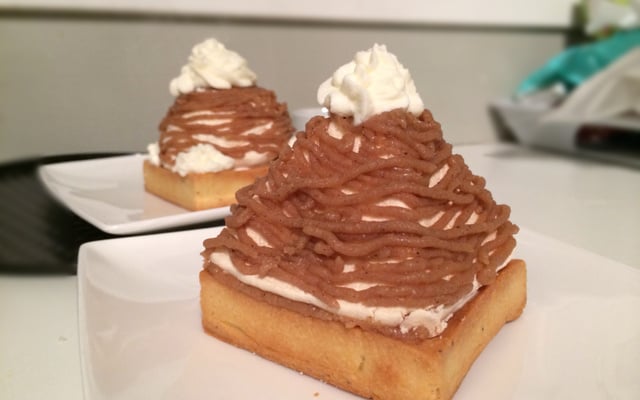 Tarte mont-blanc enneigé