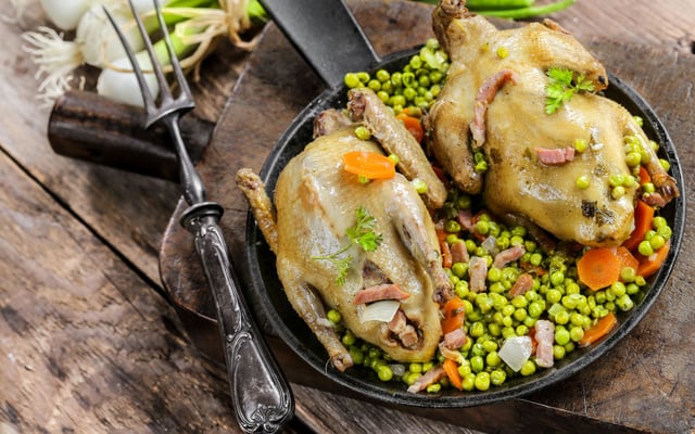 Pigeons aux petits pois