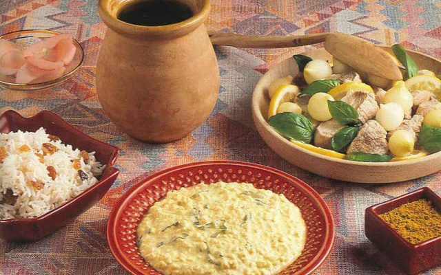 Bouchées de veau à la vapeur, sauce Cottage Cheese au curry