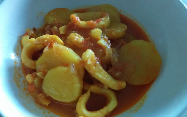 Pommes de terre aux calamars