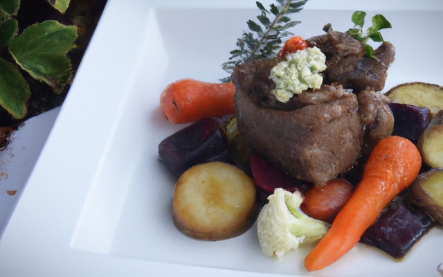 Cuisseau de veau et sa jardinière de légumes