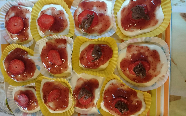 Cheesecake au coulis de fraises