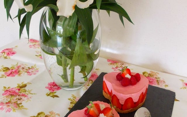 Cheesecake sans cuisson à la fraise