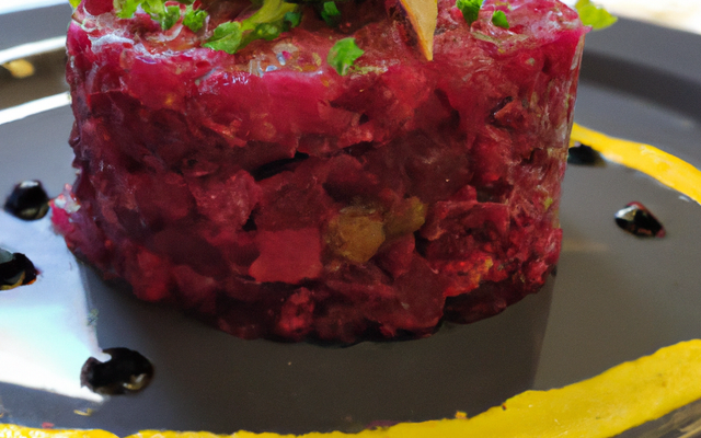Tartare de lieu noir mariné au citron vert et betterave crue