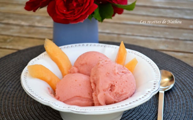 Sorbet à la fraise et au melon
