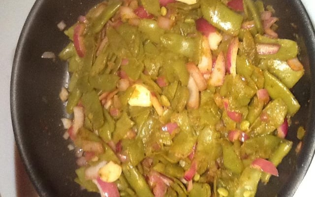 Wok d'haricots plats