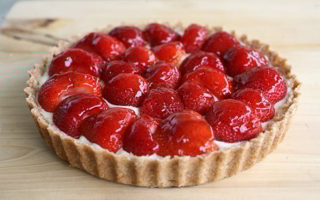 Tarte aux fraises traditionnelle à la crème pâtissière