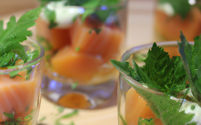 Verrines saumon orties