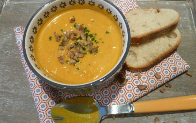 Velouté de potimarron et châtaignes facile