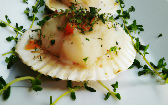 Tartare de coquilles saint-jacques fumé à la brise de thym