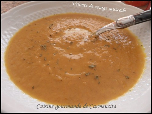 Velouté de courge muscade et marrons