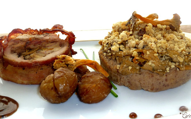 Médaillons de pintade fermière des Landes farcis façon Coq Vierge de Toulaud