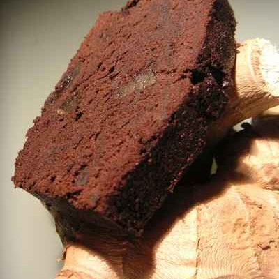 Cake mi fondant au chocolat et ginger confit
