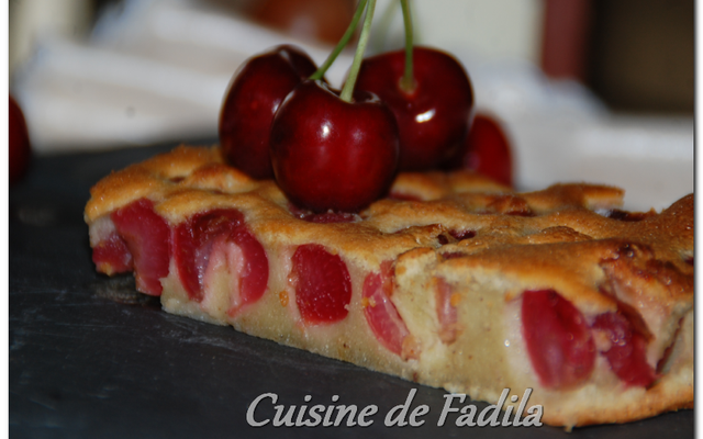 Clafoutis aux cerises et la pâte de pistache maison
