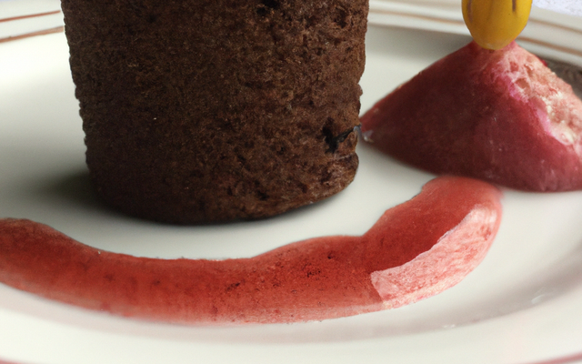 Moelleux de chocolat et sa compotée de rhubarbe