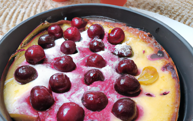 Clafoutis aux cerises tiède