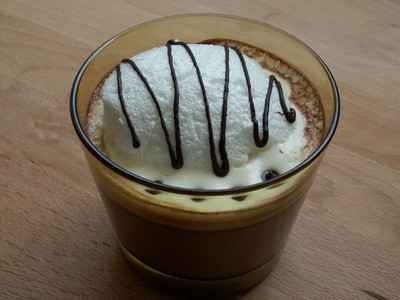 Île flottante au chocolat chaud