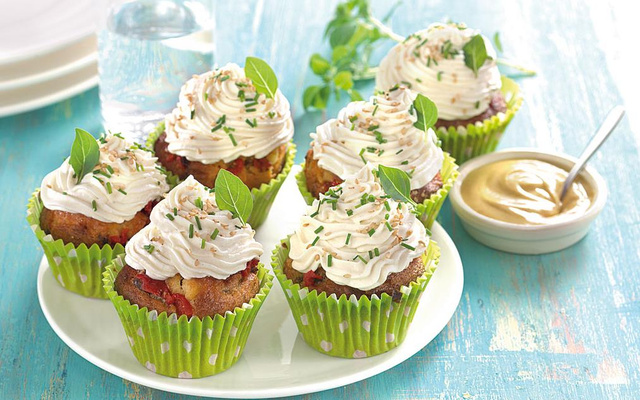Cupcakes à la moutarde et tomates confites