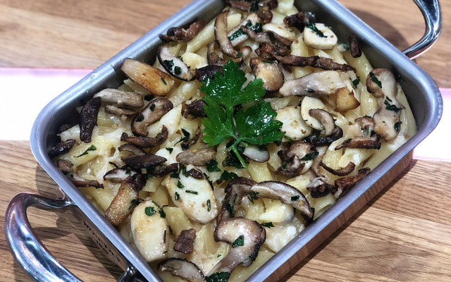 Gratin de macaronis aux cèpes