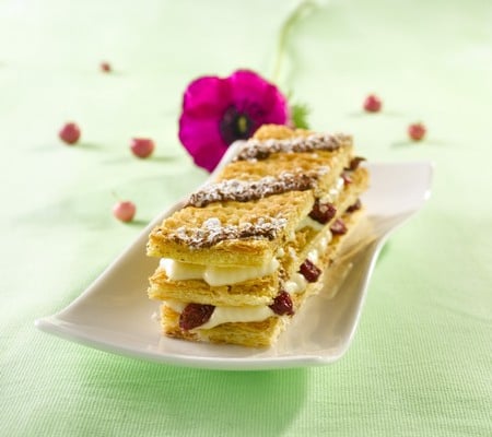 Millefeuille aux cranberries
