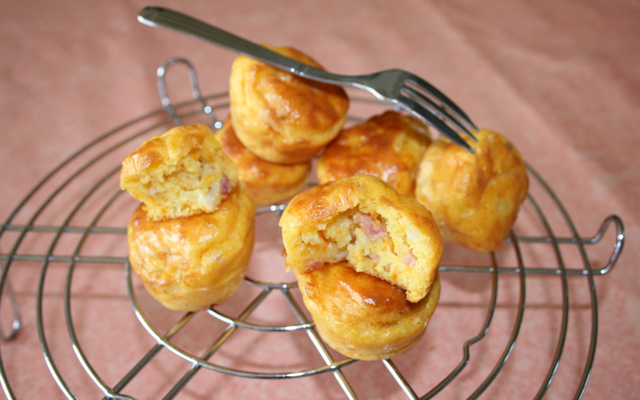 mini cakes oignons lardons, carottes, chèvre