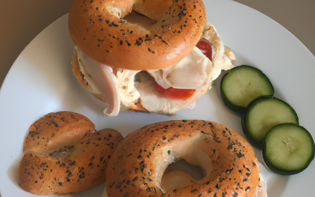 Bagels philadelphia, concombre et blanc de poulet