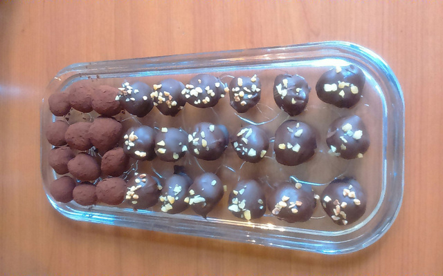 Truffes au chocolat et au sucre pétillant