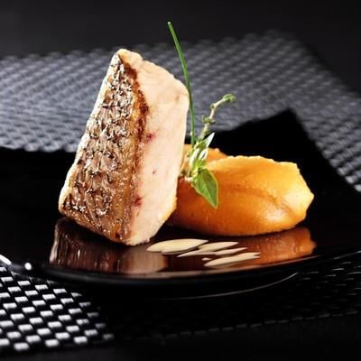 Pavé d'ombrine à la purée de patates douces