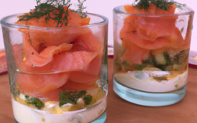 Verrine de saumon fumé et ricotta.
