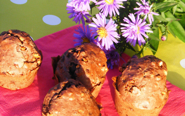 Muffins au chocolat & pralin (sans beurre)