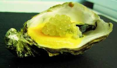 Huîtres Pochées et Sabayon Vanille/Estragon, Caviar de Fenouil Citronné