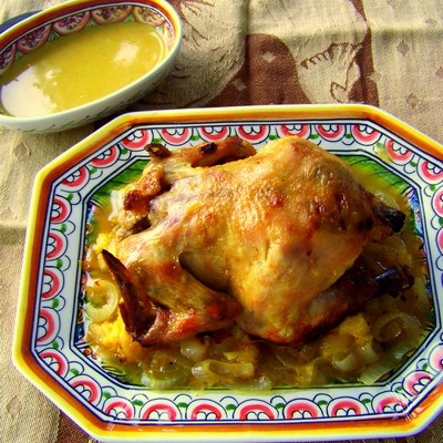Poussin de Cornouailles, sauce aux clémentines