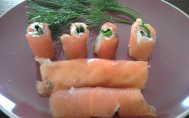 Roulés de saumon au fromage frais
