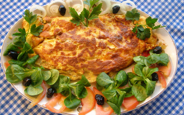 Omelette au bleu d'Auvergne revisitée