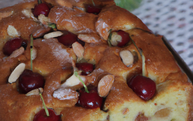 Cake aux cerises et aux amandes