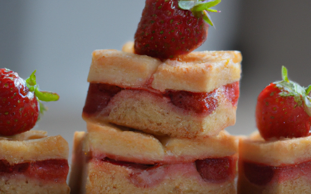 Carrés aux fraises maison