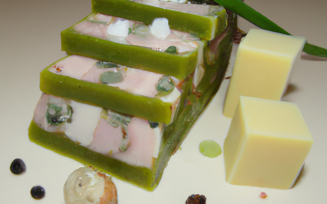 Terrine poireau, flocons de petit épeautre, salers