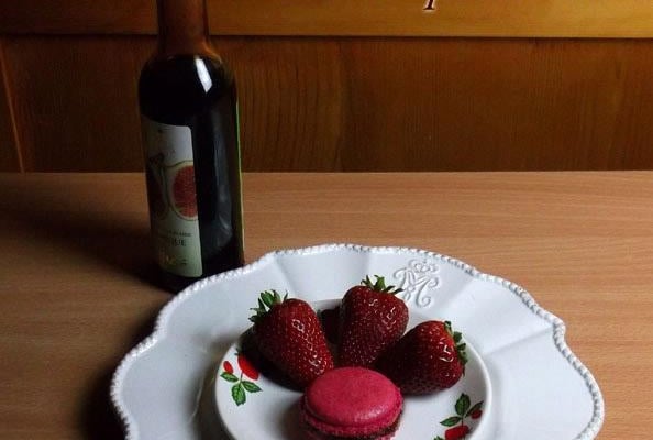 Macarons fraise balsamique