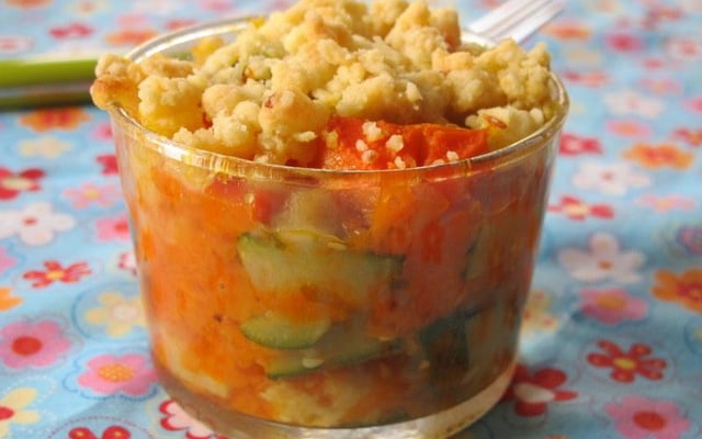 Crumble au potimarron et aux légumes d'automne